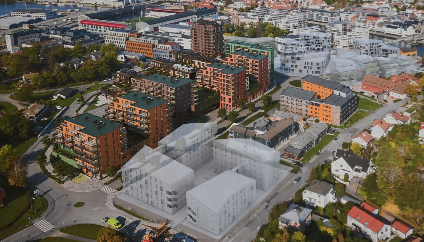 Slik blir den nye bydelen i Fredrikstad, med Værstetorget og Byhaven.